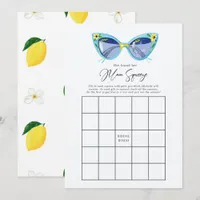 Main Squeeze Lemon Bridal Shower Bingo Game Invitation