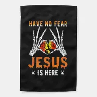 Jesus Is Heart Skeleton Hand Minimal Design Garden Flag