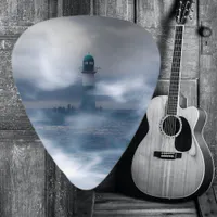 Lighthouse in the storm - Baltic Sea Guitar Pick