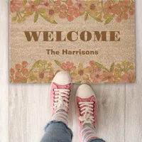 Flowers Floral Housewarming Spring Summer Welcome Fiber Doormat