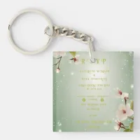 Blossoms of Love" Wedding Invitation Collection Keychain