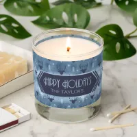 Deer Antlers Arrows Christmas Pattern Blue ID861 Scented Candle