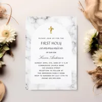 Marble arch first holy communion invitation