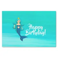 Mermaid princess aquamarine ocean water tissue paper