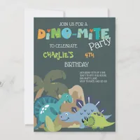 Cute Dinosaur Dino-Mite  Invitation