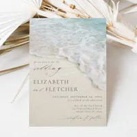 Elegant Ocean Wave Summer Beach Wedding Invitation