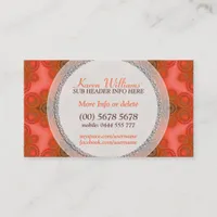 Orange Fresh Modern Tribal Pattern Business Cards