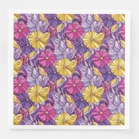 Stained Glass Abstract Purple Yellow Pink Paper Dinner Napkins