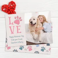 LOVE Valentines Day Custom Pet Dog Photo Classroom Note Card