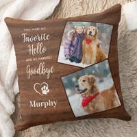 Rustic Wood Pet Loss Keepsake Pet Dog Memorial Throw Pillow