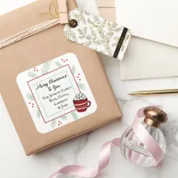 Pine Needles and Hot Cocoa Merry Christmas To You  Square Sticker