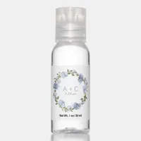 Wedding Bridal Shower Dusty Blue Floral Watercolor Hand Sanitizer