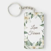 Personalized Plumeria, Love Forever Keychain