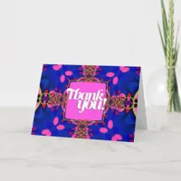 Pink Blue Happy Colours Thank You Card