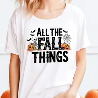 All the Fall Things Halloween Skeleton Pumpkin Tri-Blend Shirt