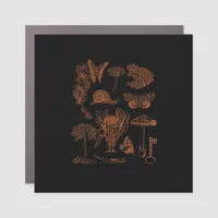 Botanical Art, Frog Fungi Goblincore Aesthetic Cot Car Magnet