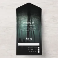 Halloween Gothic Wedding All In One Invitation