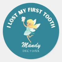 My First Tooth Tooth Fairy Name Date Classic Round Sticker