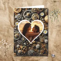 Personalized Photo Steampunk Happy Anniversary Card