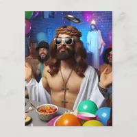 Silly Funny AI generated art Happy Birthday Jesus Postcard