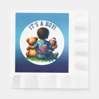 Football Baby Boy and Teddy Baby Shower It's a Boy Napkins