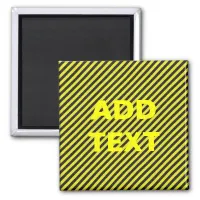 Thin Black and Yellow Diagonal Stripes Magnet