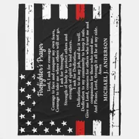 Firefighter Prayer Graduation Gift Thin Red Line Fleece Blanket