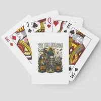 Vintage Tis Season Halloween Skeleton Retro Poker Cards