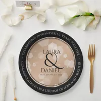 Elegant 28th Linen Wedding Anniversary Celebration Paper Plates