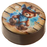 Cute Rustic Cowboy Teddy Bear Boy's Baby Shower Chocolate Covered Oreo