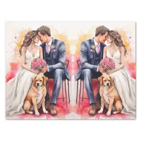 Beautiful Wedding Couple Watercolour Tissue Paper