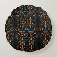 Stained Glass Mosaic Window Effect  Round Pillow