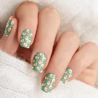 Green Vintage Santa Claus Watercolor Christmas Minx Nail Art