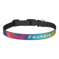 Colorful Psychedelic Groovy Retro Personalized Pet Collar