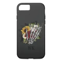 Rustic Gothic Floral Skeleton Monogram iPhone 8/7 Case