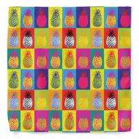 Colorful Retro Pop Art Style Pineapple Fruit Beach Bandana