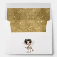 Faux Gold Glitter Glam Bachelorette Envelope