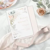 Pearl Blush Floral Wedding V2 ID989 Invitation