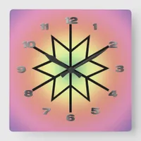 Clock - Star with metallic numerals