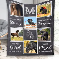 Thumbnail for Horse Memorial Pet Loss Personalized 6 Picture Fleece Blanket