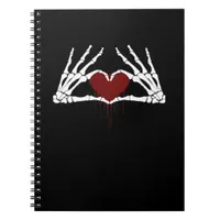 To Death Skeleton Heart Hands Style Notebook