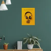 Headphones & Coffee Beans Poster