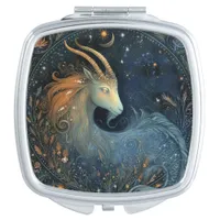 Carpicorn Zodiac Birth Sign Astrology Celestial Compact Mirror