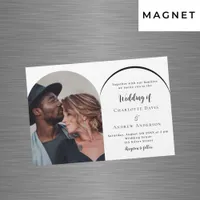 Modern photo arch luxury wedding magnetic invitation