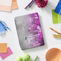 Pink and Grey Bokeh Seattle Skyline iPad Air Cover