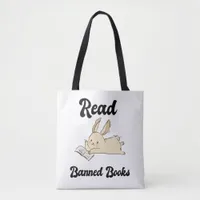 Read Banned Books Adorable Rabbit Tote Bag