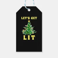 Let's Get Lit Funny Christmas Drinking Classic Gift Tags