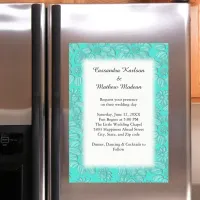 Daisies in Turquoise & White Wedding Magnetic Invitation