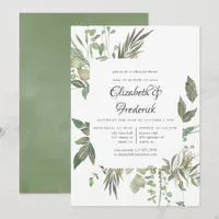 Greenery Geometric Wedding Rehearsal Dinner Invitation