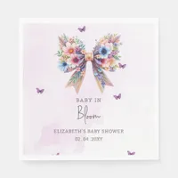 Baby in Bloom Wildflowers Bow Girl Baby Shower Napkins